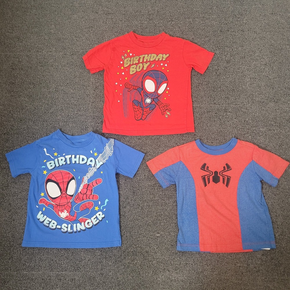 Marvel Size 4T Graphic T-Shirt Lot Boys Spiderman Spidey Amazing Friends 3pk